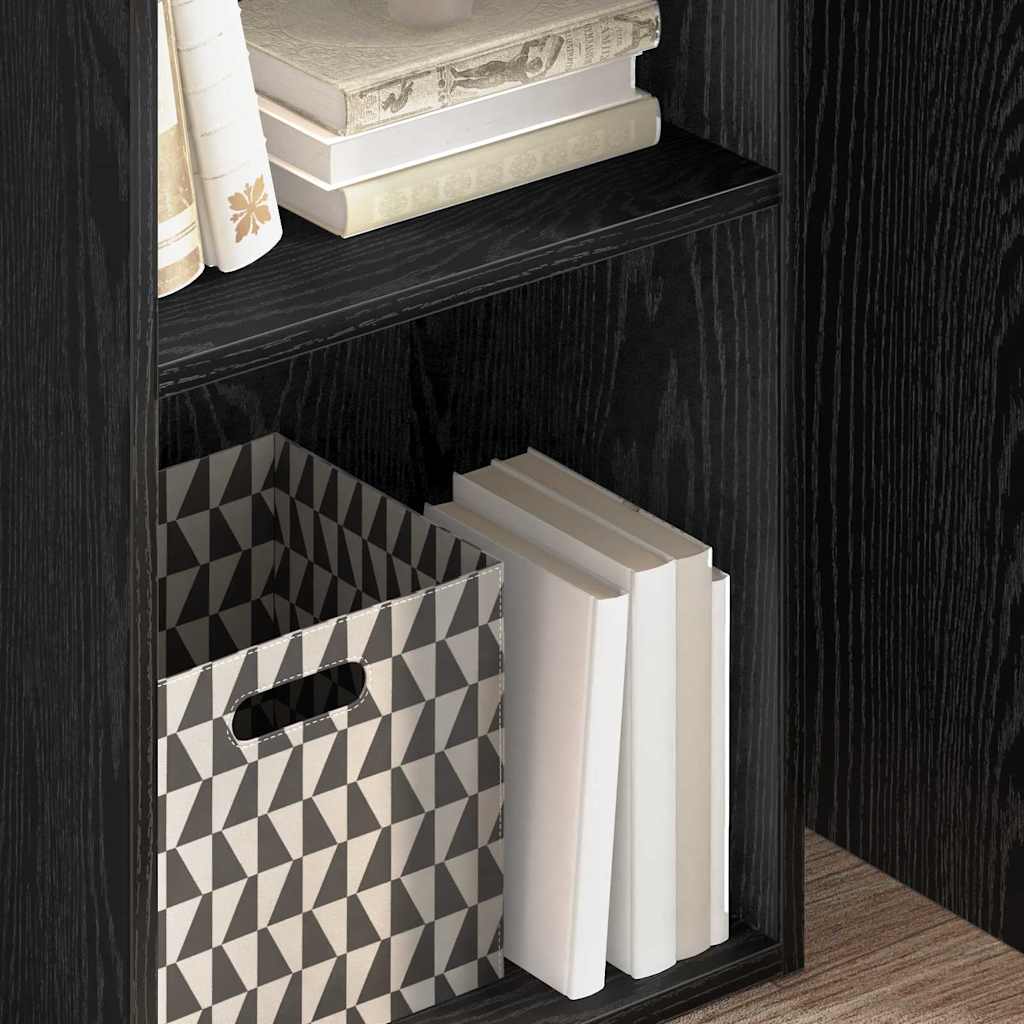 Bookcase Black oak 40 x 30 x 77 cm Engineered Wood