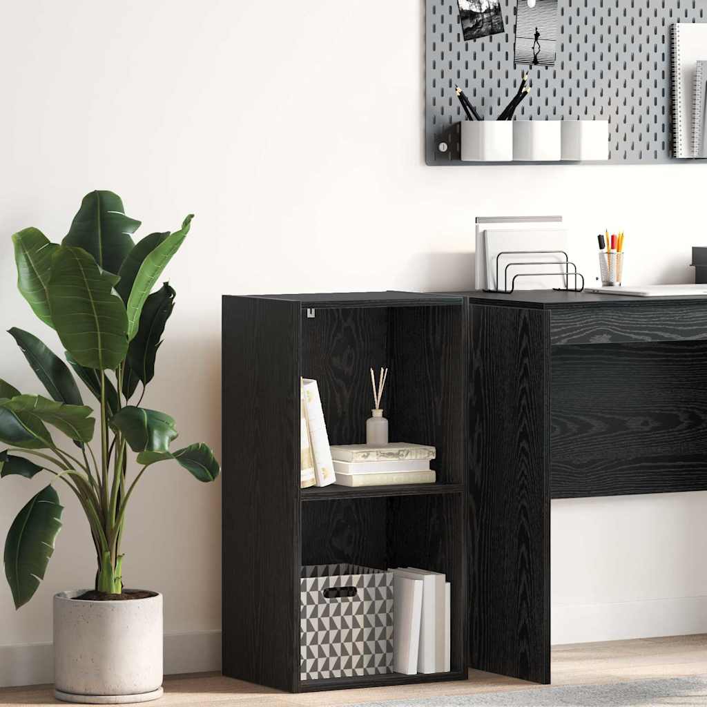 Bookcase Black oak 40 x 30 x 77 cm Engineered Wood