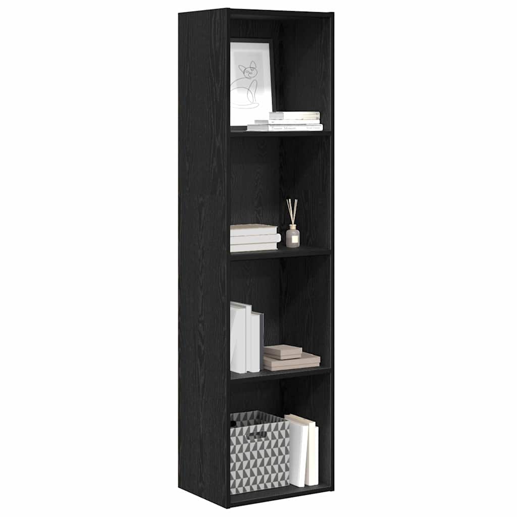 Bookcase Black oak 40 x 30 x 152 cm Engineered Wood