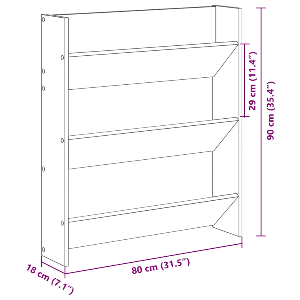 Shoe Cabinet 2 pcs 85 x 18 x 90 cm Engineered Wood Artisan Oak