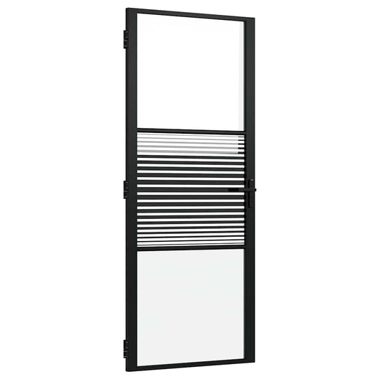 Glass Door 83 x 3.5 x 201.5 cm Aluminium Black