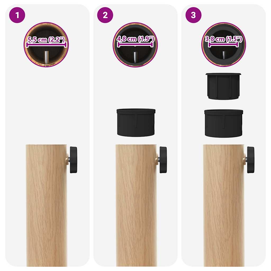 Parasol Base 26.75 kg Light Wood Square Adjustable