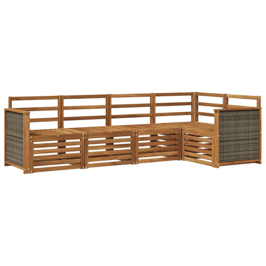 Outdoor Sofa Set 4 pcs Natural Solid Acacia Wood