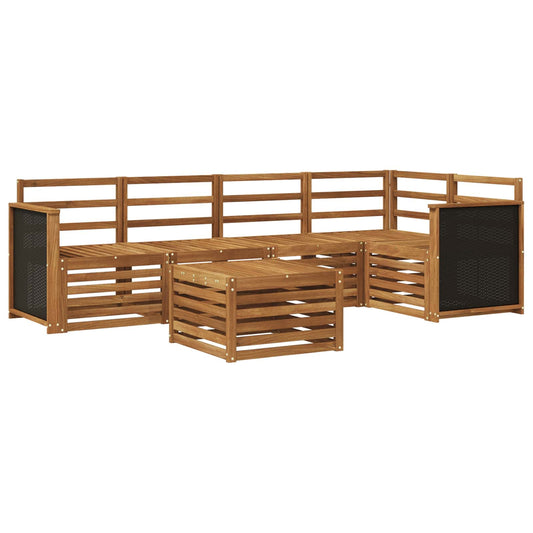 Outdoor Sofa Set 5 pcs Natural Solid Acacia Wood
