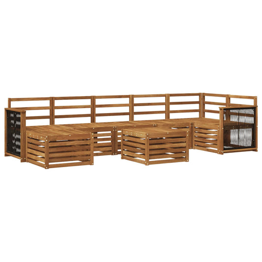 Outdoor Sofa Set 7 pcs Natural Solid Acacia Wood