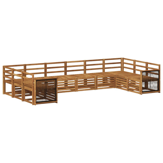 Outdoor Sofa Set 7 pcs Natural Solid Acacia Wood