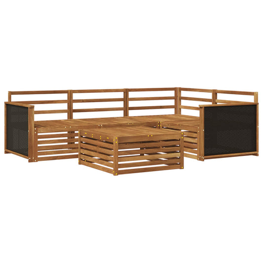 Outdoor Sofa Set 5 pcs Natural Solid Acacia Wood