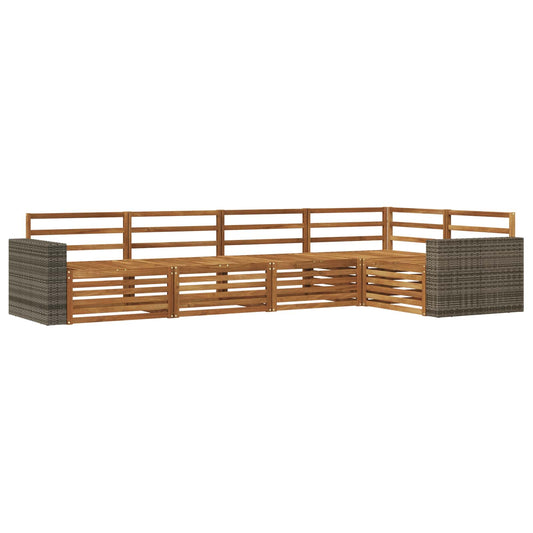 Outdoor Sofa Set 5 pcs Natural Solid Acacia Wood