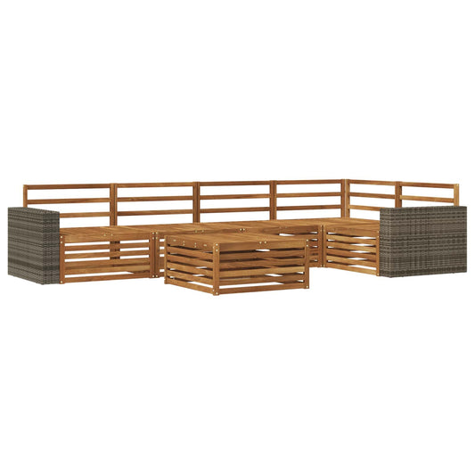 Outdoor Sofa Set 6 pcs Natural Solid Acacia Wood