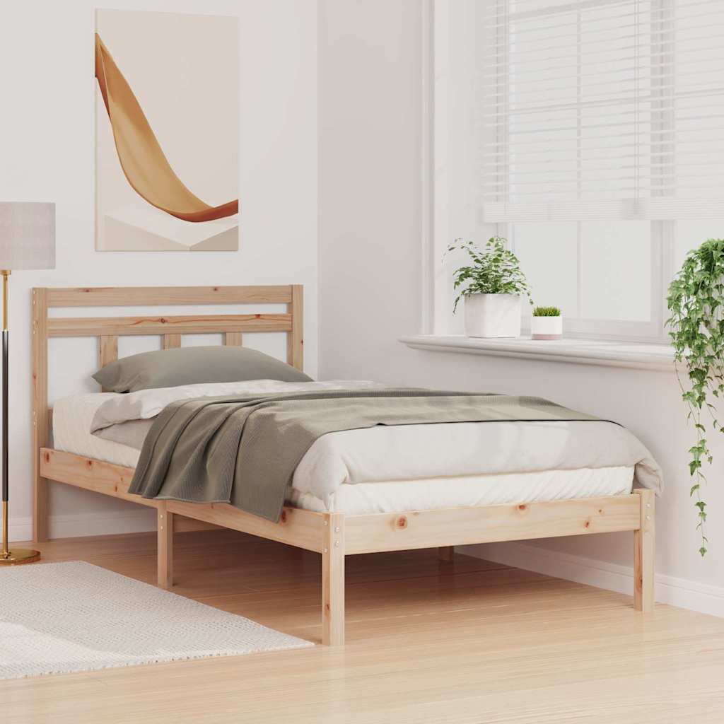 Bed Frame Brown Solid pine wood