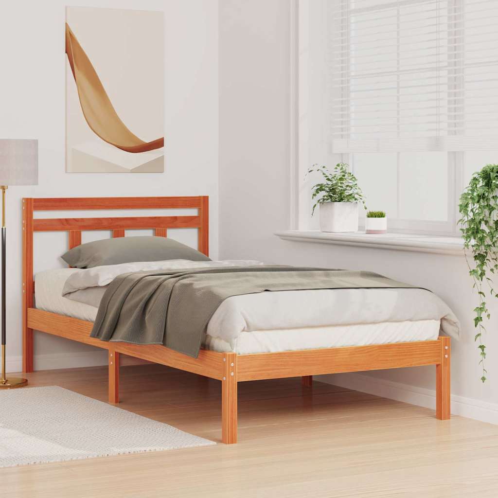 Bed Frame Brown Solid pine wood