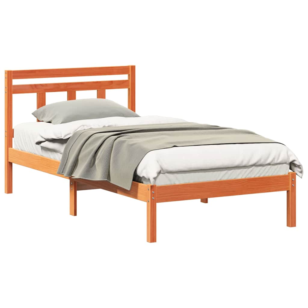 Bed Frame Brown Solid pine wood