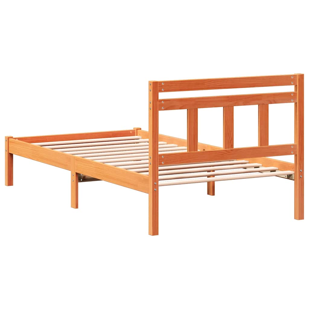 Bed Frame Brown Solid pine wood