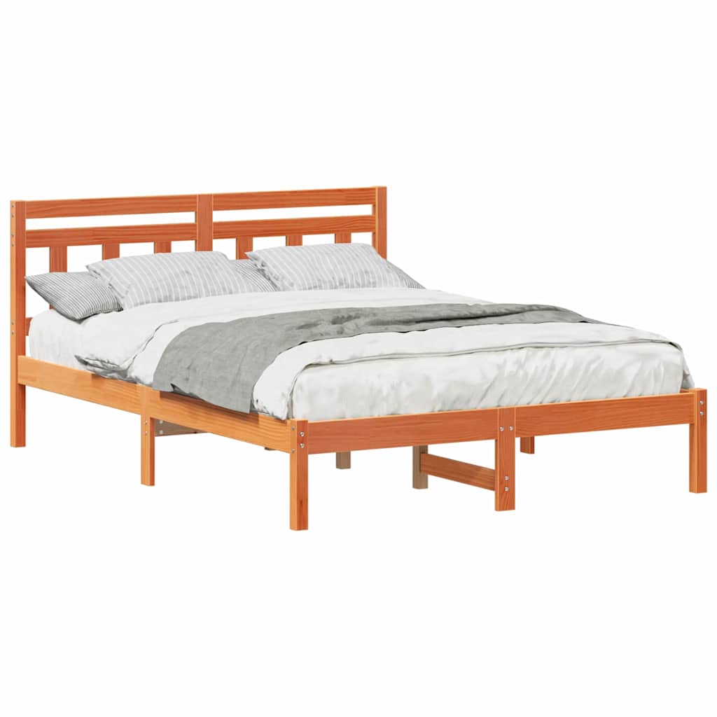 Bed Frame Brown Solid pine wood