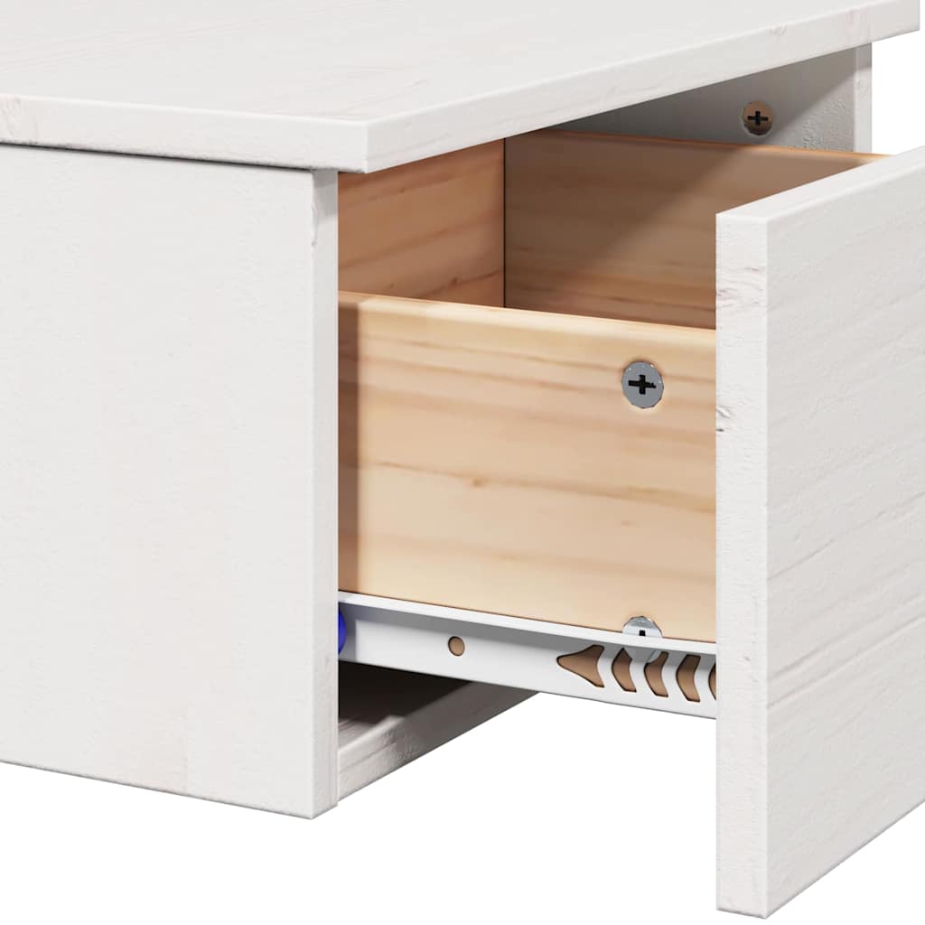 Bedside Table 2 pcs White 37 x 35 x 18.5 cm Solid pine wood