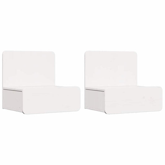 Bedside Table 2 pcs White 44 x 32.5 x 40 cm Solid pine wood