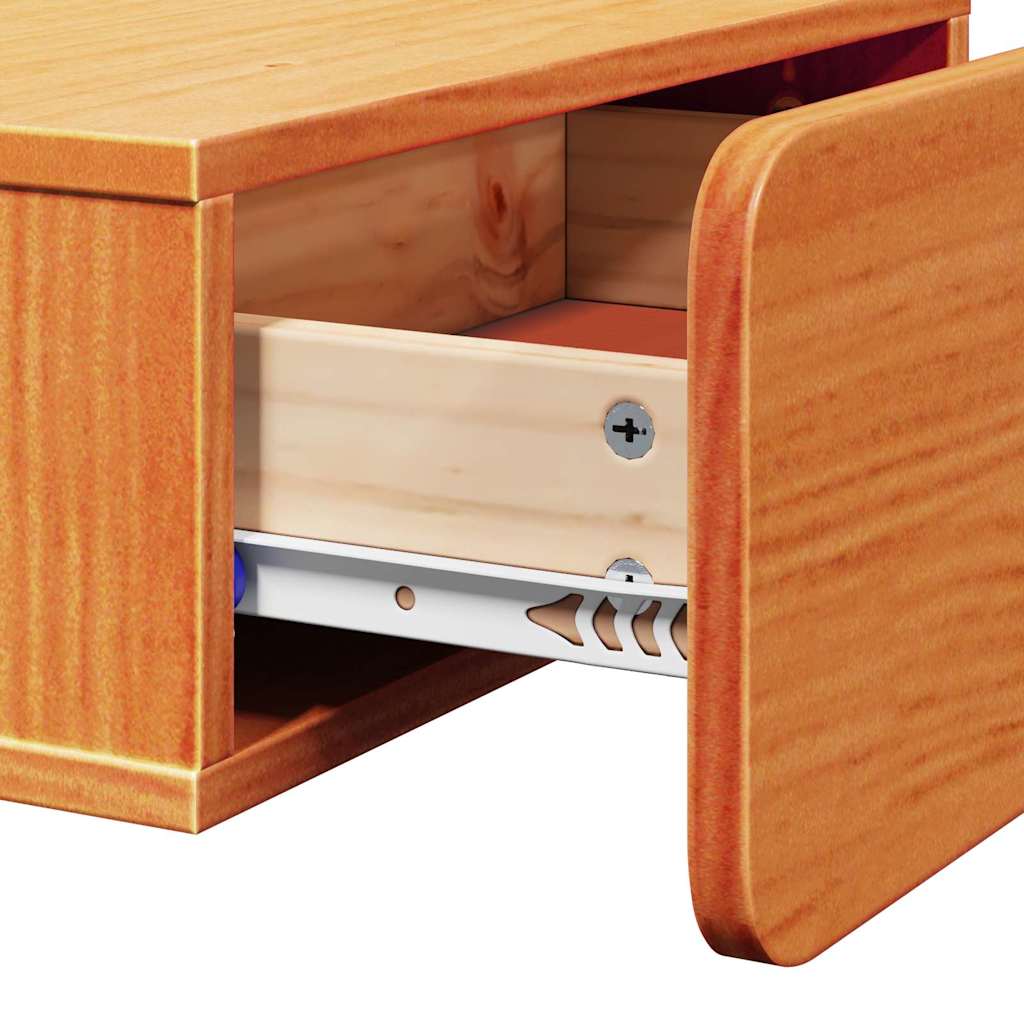 Bedside Table 2 pcs Wax Brown 44 x 32.5 x 40 cm Solid pine wood
