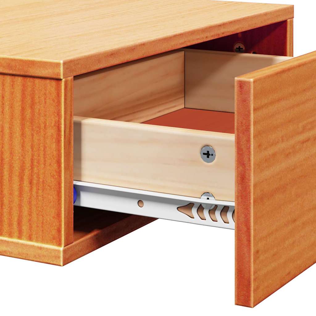 Bedside Table 2 pcs Wax Brown 42 x 32.5 x 40 cm Solid pine wood