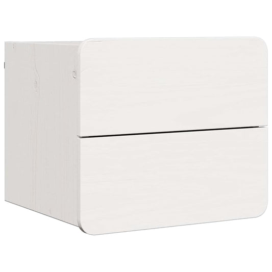 Bedside Table with Drawer White 39 x 34 x 33 cm Solid pinewood