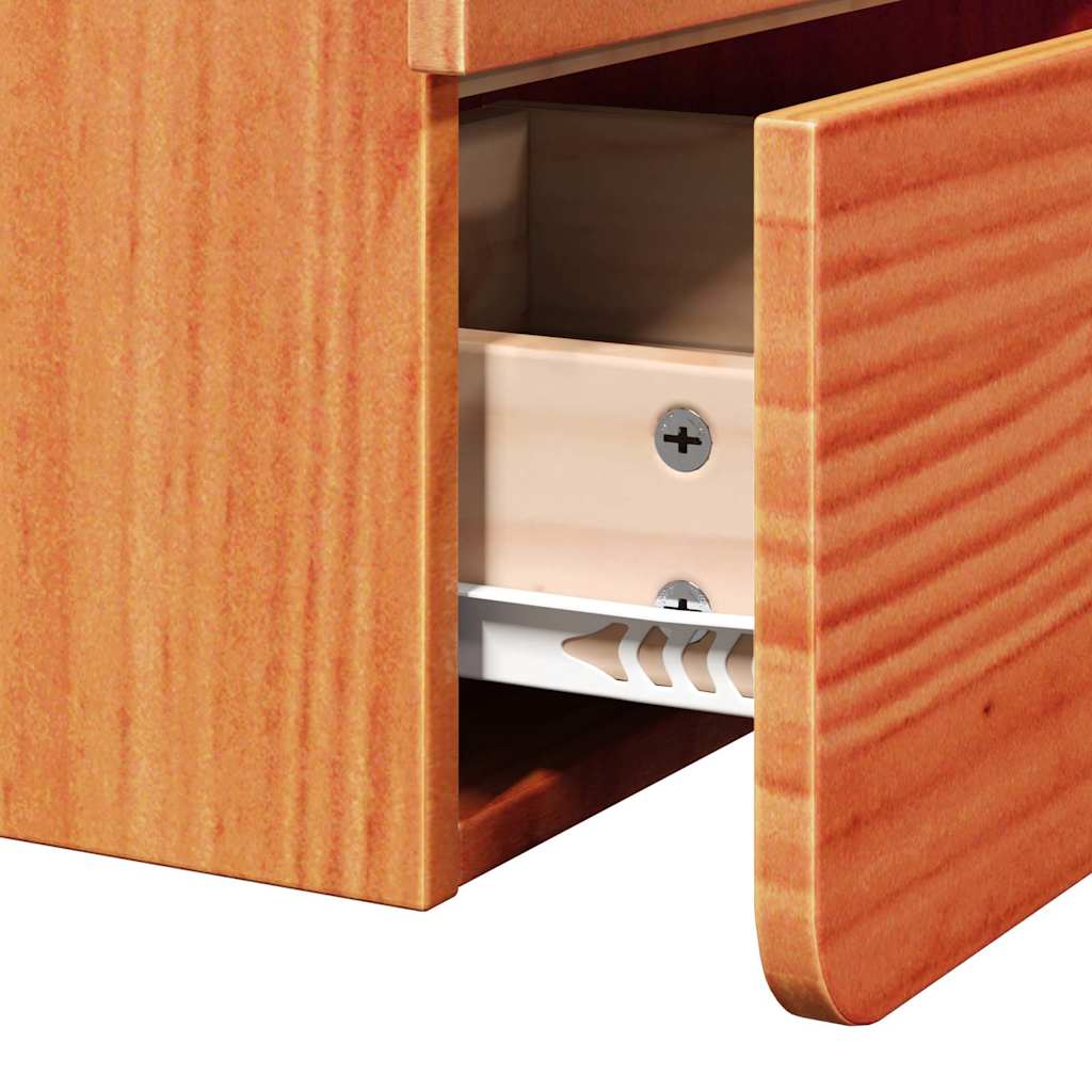 Bedside Table 2 pcs Brown 39 x 34 x 33 cm Solid pinewood