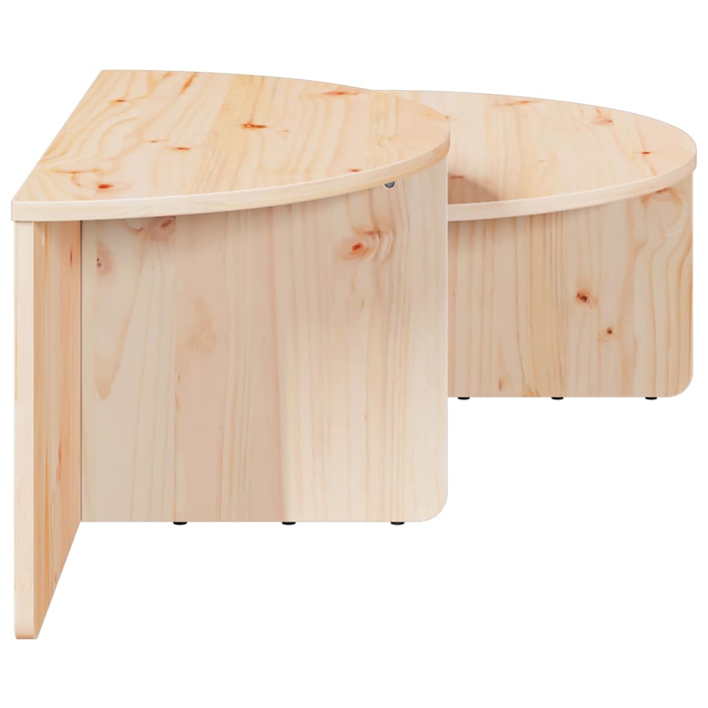 Coffee Table 2 pcs Natural 79 x 39.5 x 40 cm Solid pine wood