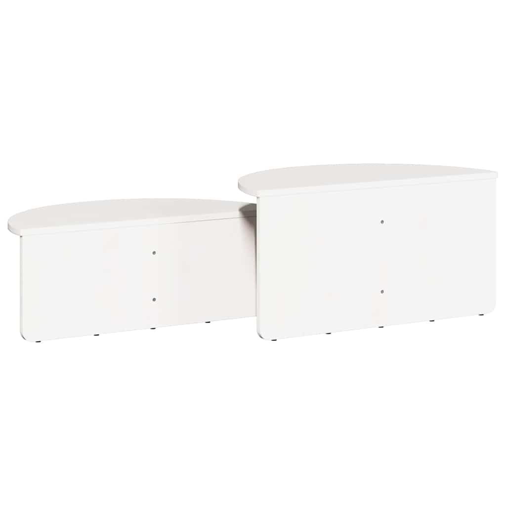 Coffee Table 2 pcs White 79 x 39.5 x 40 cm Solid pine wood