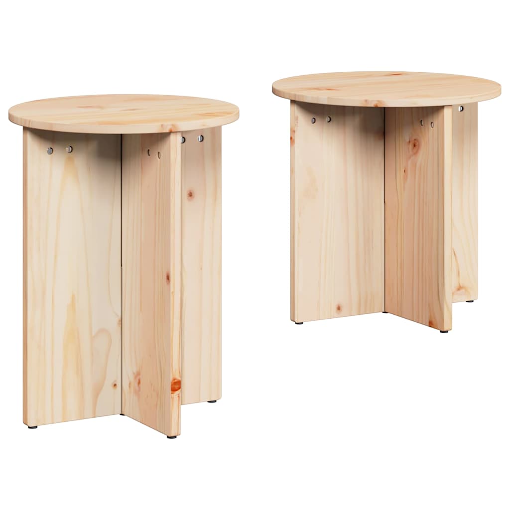 Coffee Table 2 pcs Natural 41.5 x 41.5 x 41 cm Solid pine wood