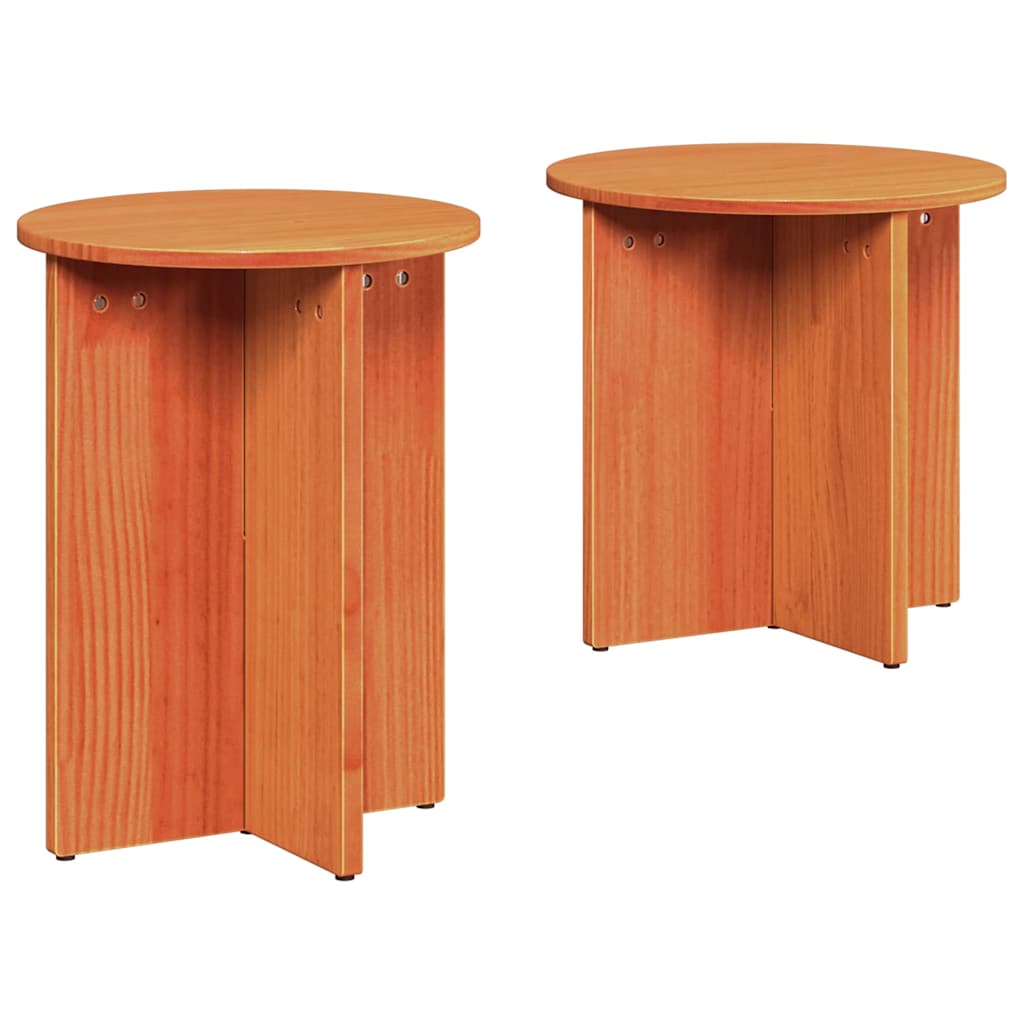 Coffee Table 2 pcs Wax brown 41.5 x 41.5 x 41 cm