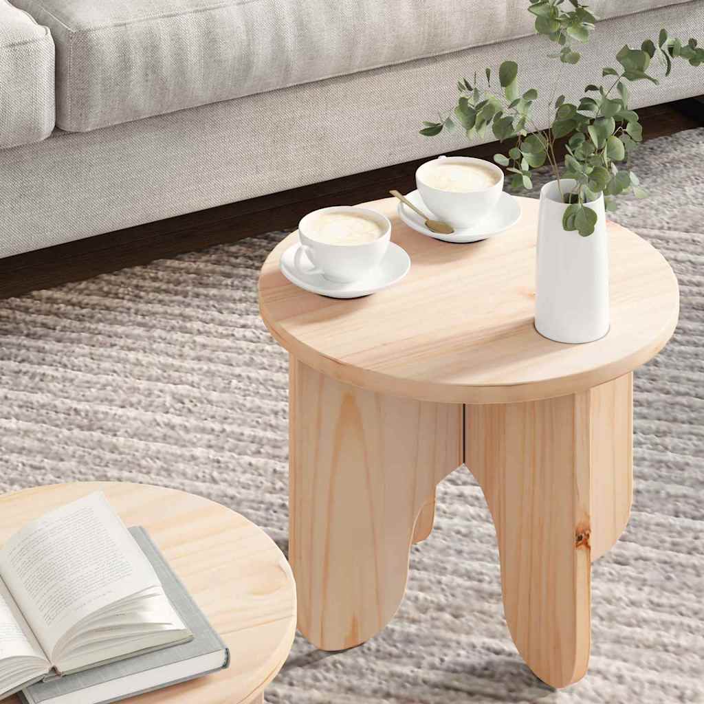 Coffee Table 2 pcs Natural 39.5 x 39.5 x 30 cm Solid Pine wood