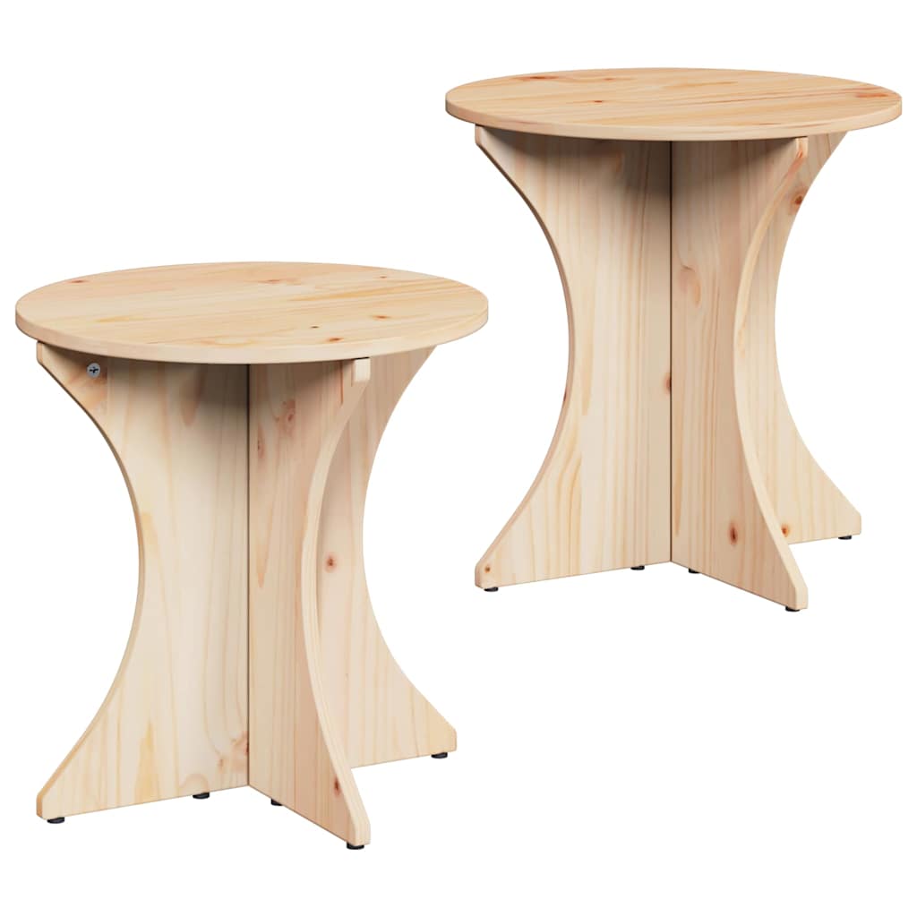 Coffee Table 2 pcs Natural 46 x 46 x 47 cm Solid pine wood