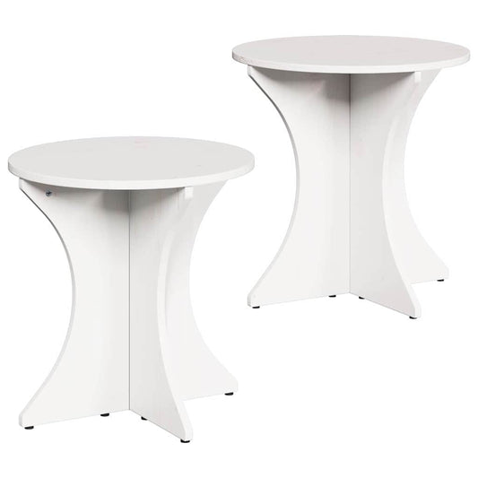 Coffee Table 2 pcs White 46 x 46 x 47 cm Solid pine wood