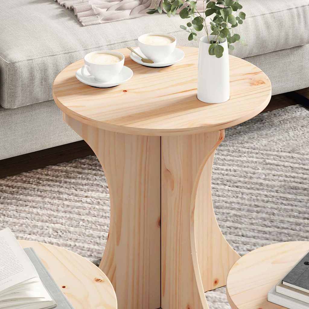 Coffee Table 3 pcs Natural 46 x 46 x 47 cm Solid pine wood