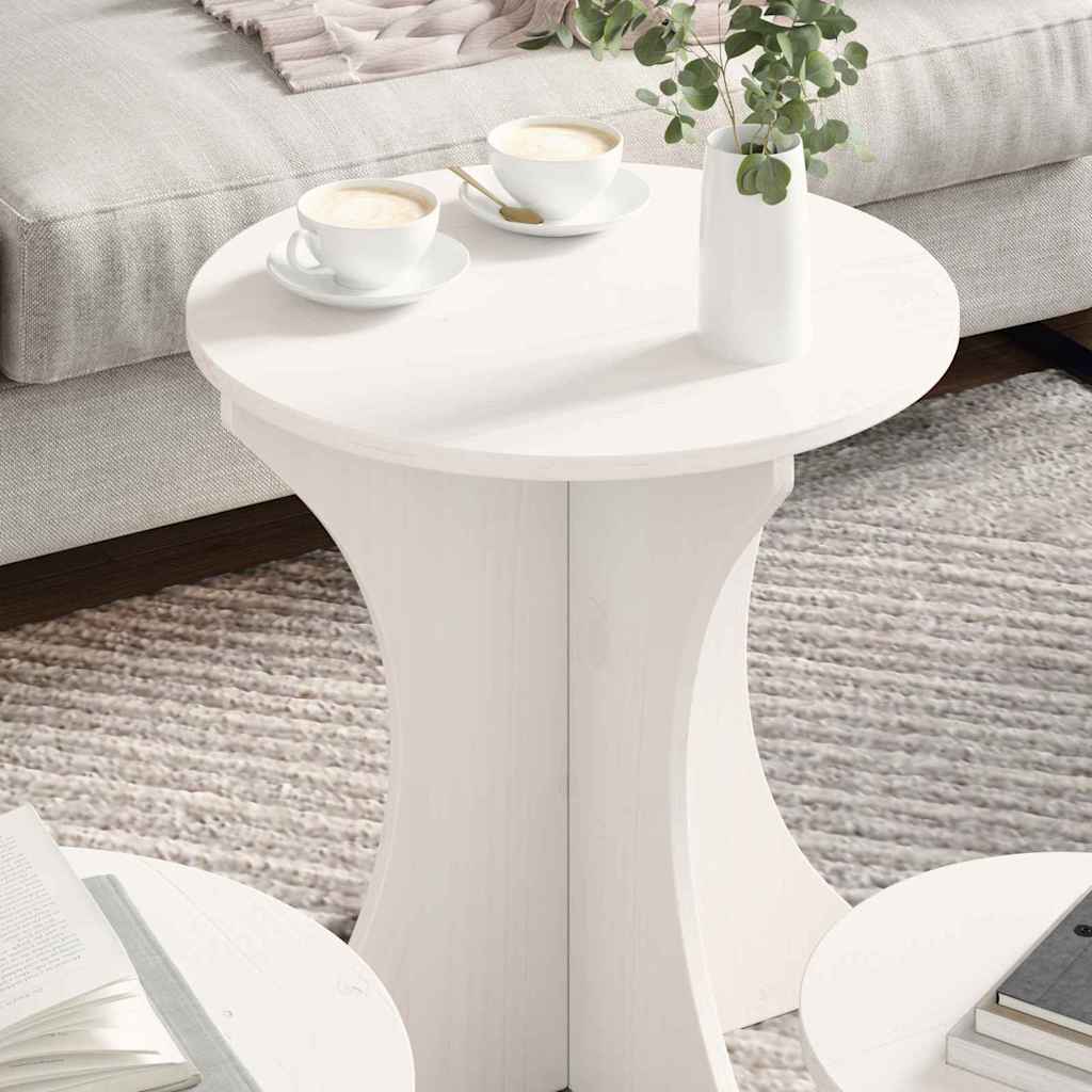 Coffee Table 3 pcs White 46 x 46 x 47 cm Solid pine wood