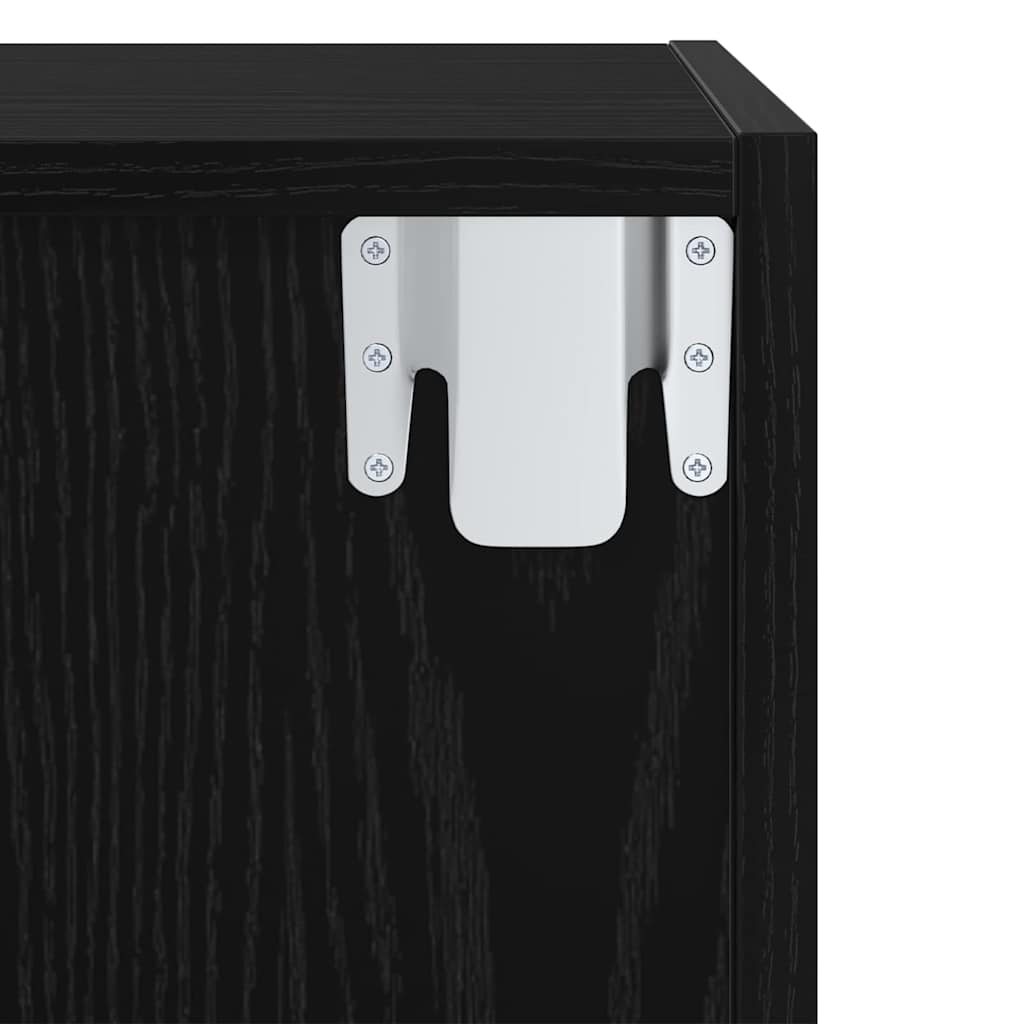 TV Cabinet Set 37 x 37 x 72 cm Black Oak Engineered Wood