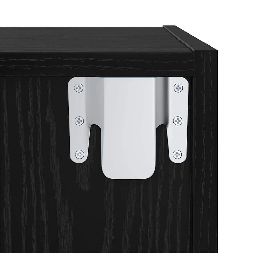 TV Cabinet Set 37 x 37 x 107 cm Black Oak Engineered Wood