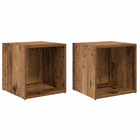 TV Cabinet Set 2 pcs Old Wood Engineered Wood