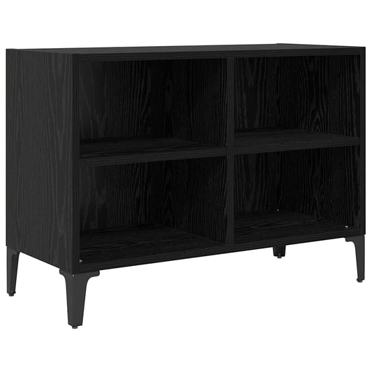 TV Cabinet Set Wall-mounted Black Engineered Wood