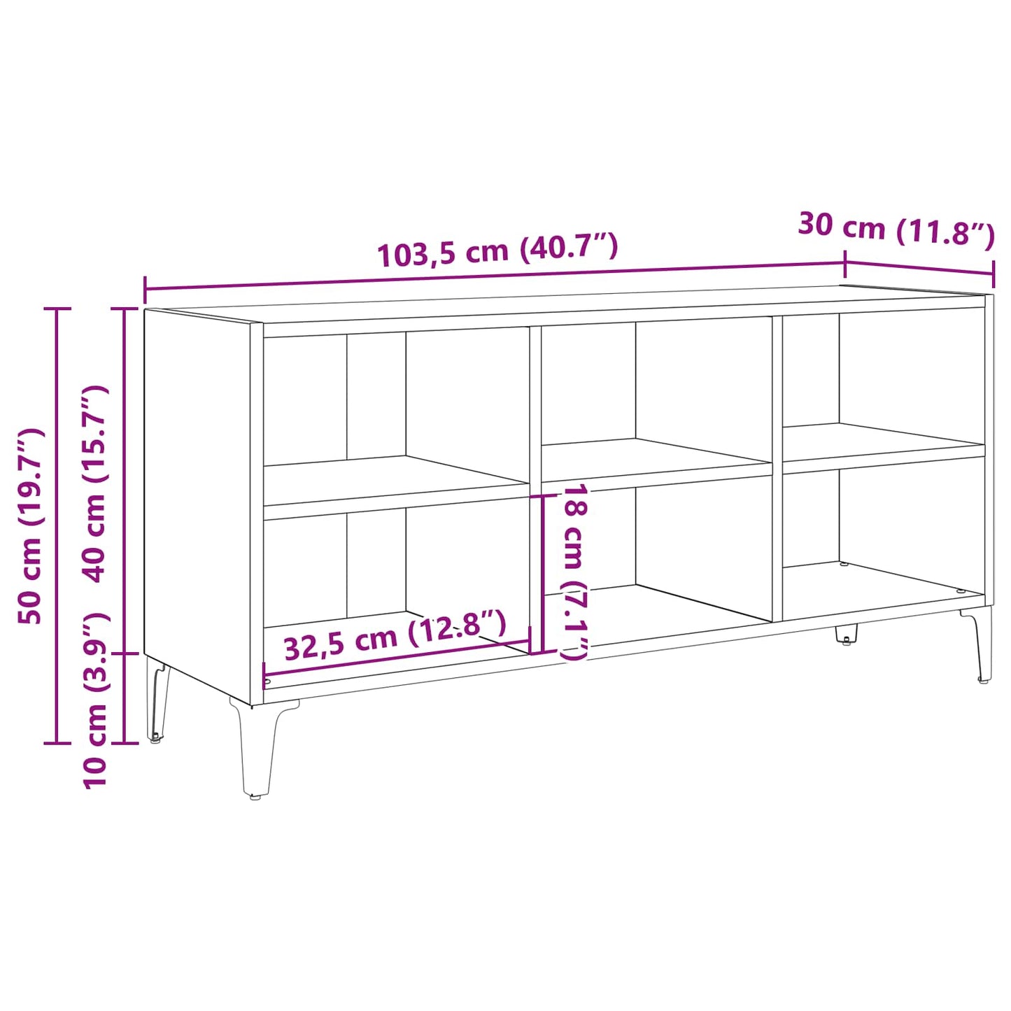 TV Cabinet Set 103.5 x 30 x 50 cm Brown Engineered Wood