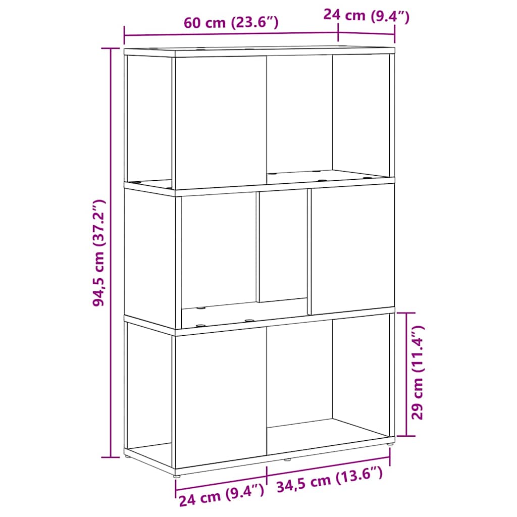 TV Cabinet Set 60 x 24 x 94.5 cm Brown Engineered Wood