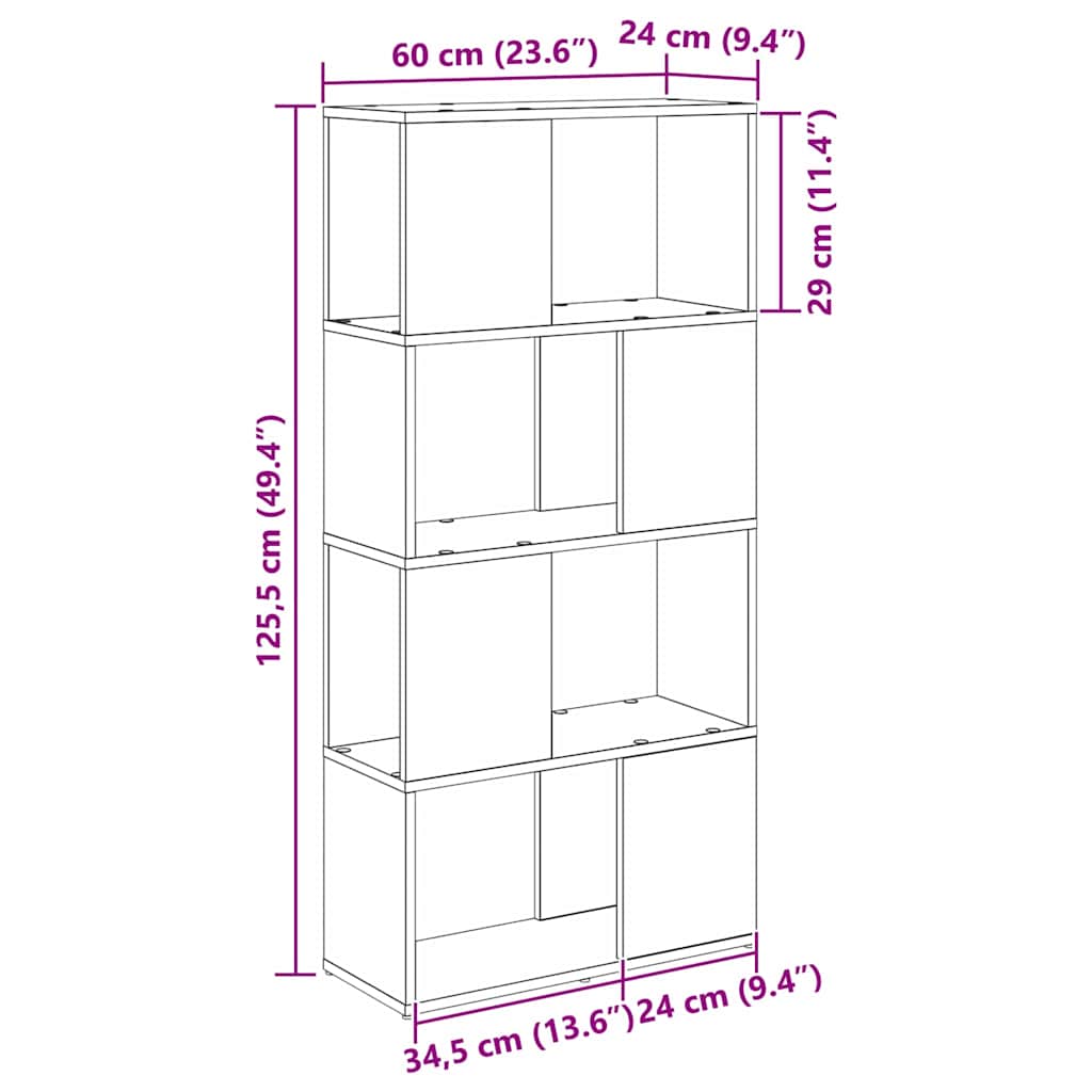 TV Cabinet Set 60 x 24 x 125.5 cm Brown Engineered Wood