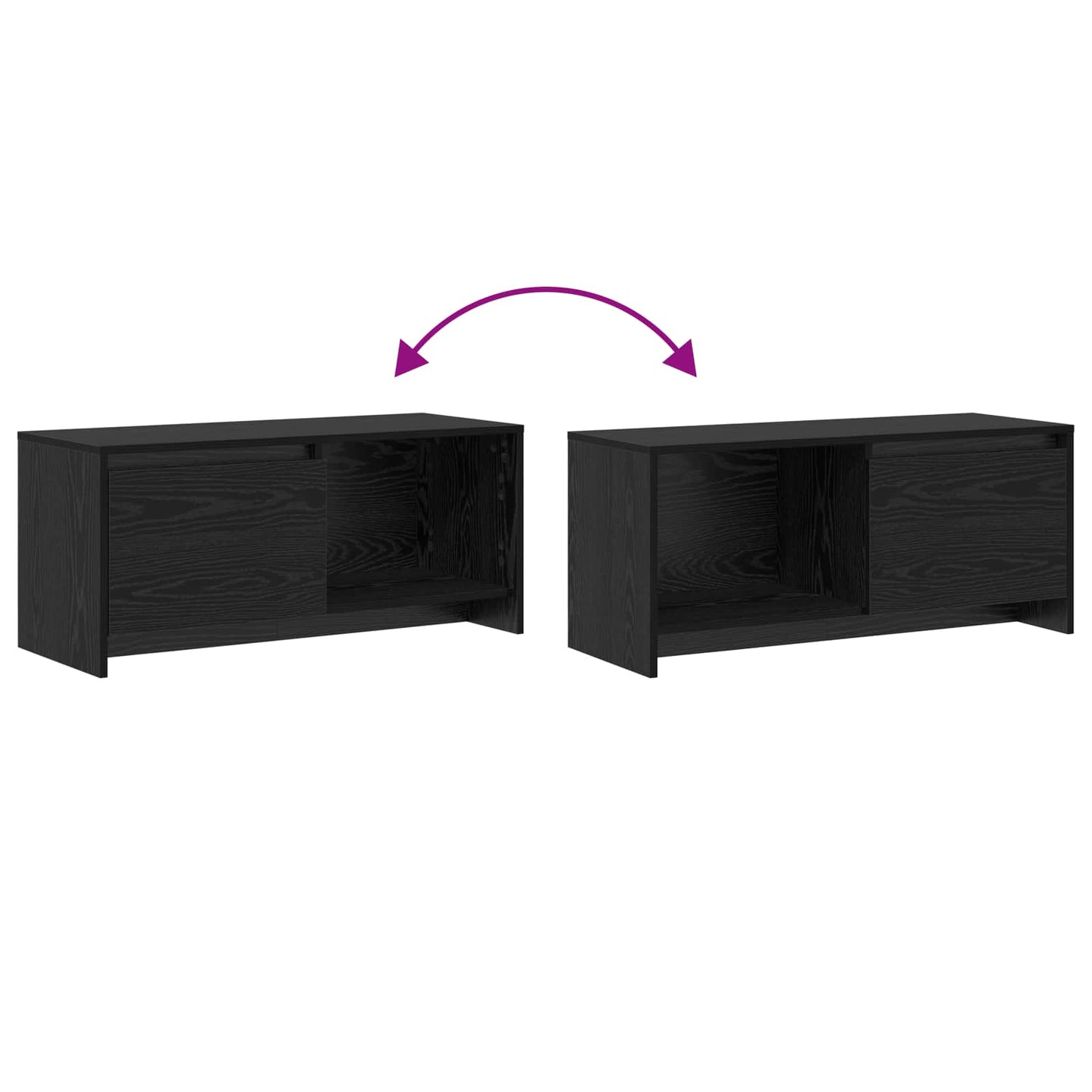TV Cabinet Set 90 x 35 x 40 cm Black Oak Engineered Wood