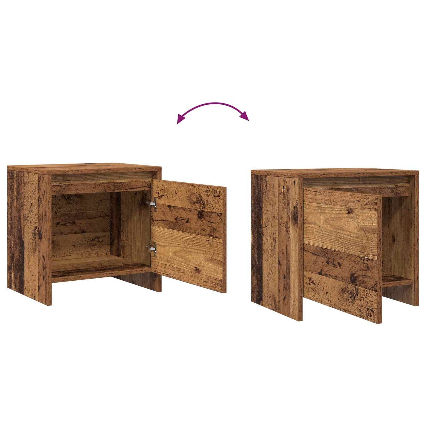 Bedside Cabinet Old Wood 45 x 34 x 44.5 cm Engineered Wood