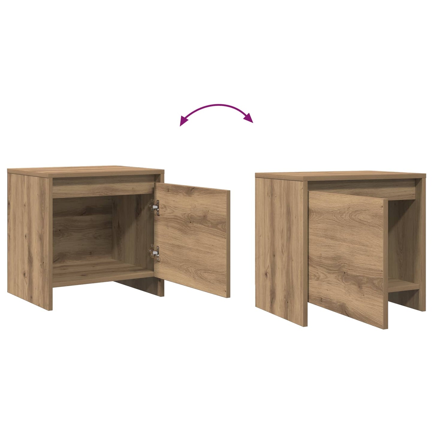 Bedside Cabinet Artisan Oak 45 x 34 x 44.5 cm Engineered Wood