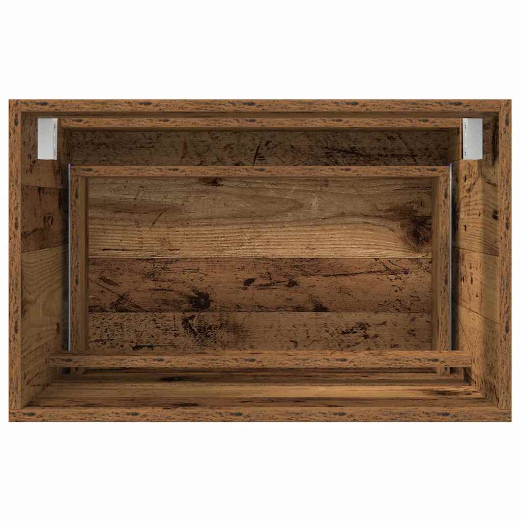 Bathroom Furniture Set 2 pcs Old Wood Engineered Wood and Metal