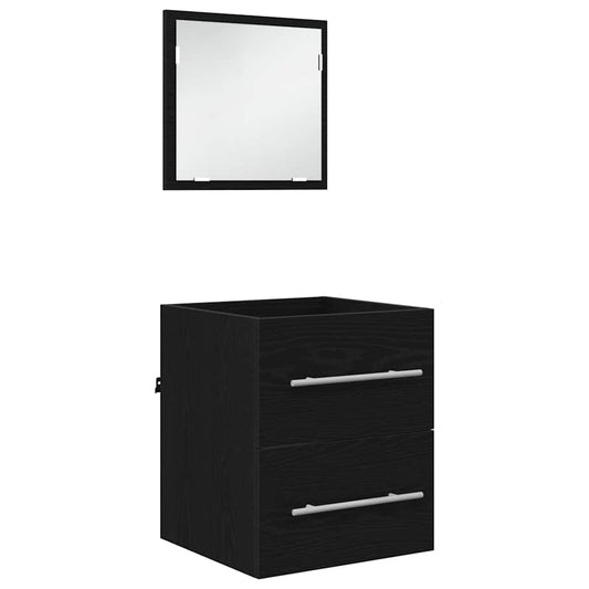 Bathroom Furniture Set with Drawer Black 41 x 38.5 x 48 cm