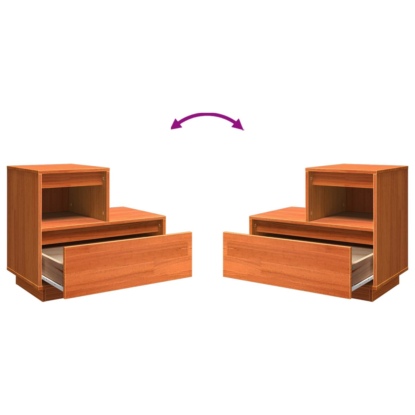 Bedside Cabinet Wax Brown 60 x 34 x 51 cm Engineered Wood