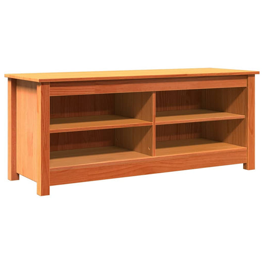 Storage Bench 110 x 38 x 45.5 cm Solid Pine Wood Wax Brown