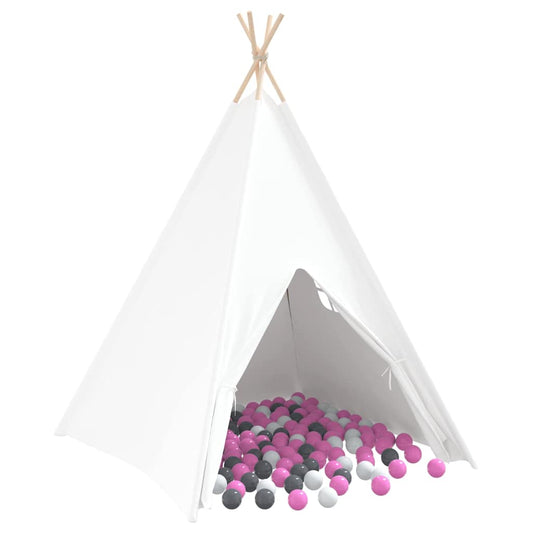 Teepee Tent White 120 x 120 x 150 cm Fabric and Plastic