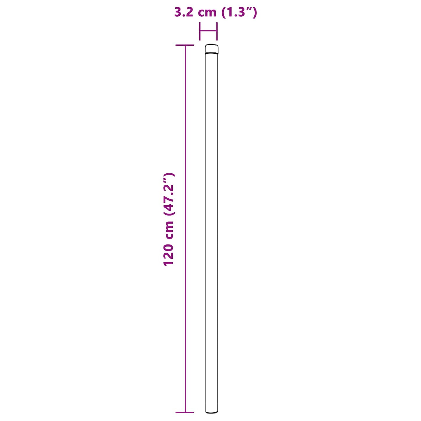 Fence Post 2 pcs Grey 120 cm Powder-coated steel