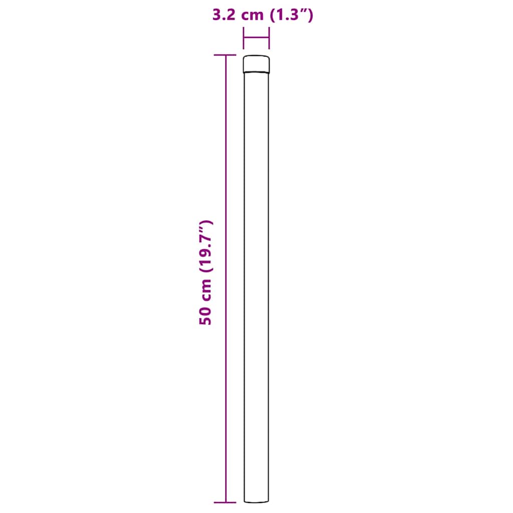 Fence Post 12 pcs Silver 50 cm Powder-coated steel